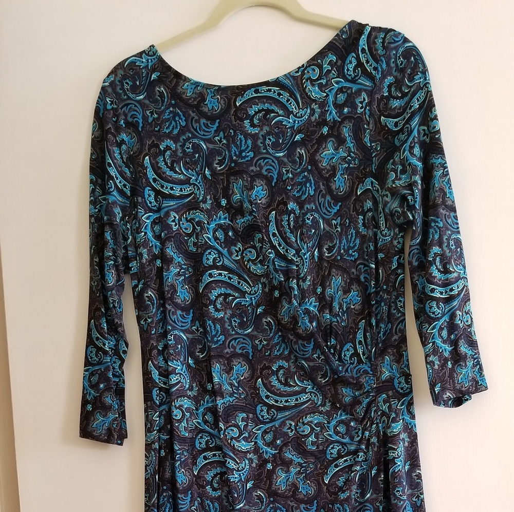 Blue paisley jersey dress